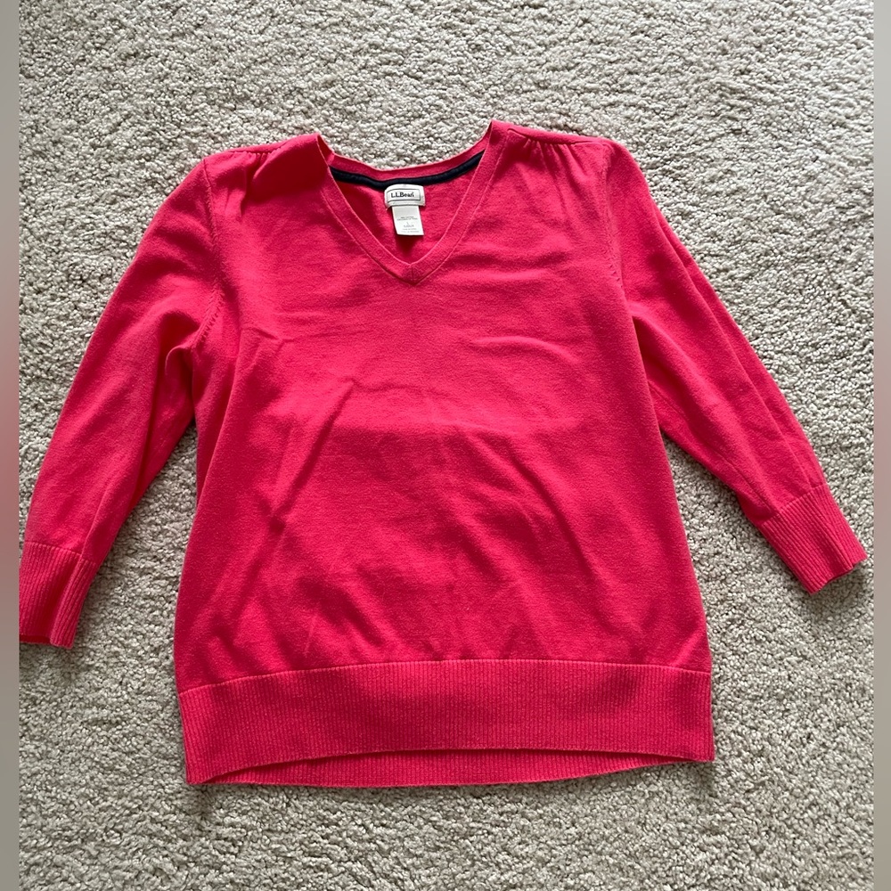 L.L. Bean Women's V-Neck Sweater - Pink
